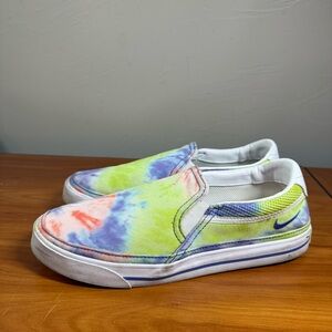 Nike Court Legacy Print Slip On Tie Dye Colorful Flat Sneaker CZ1752-900 W8.5